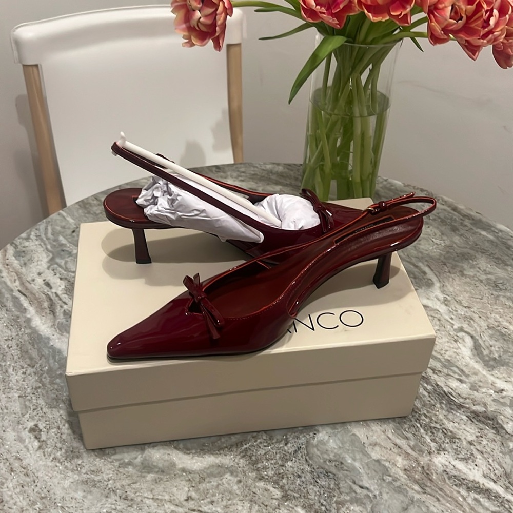 NWT Tony Bianca Bordeaux kitten heel size 8.5